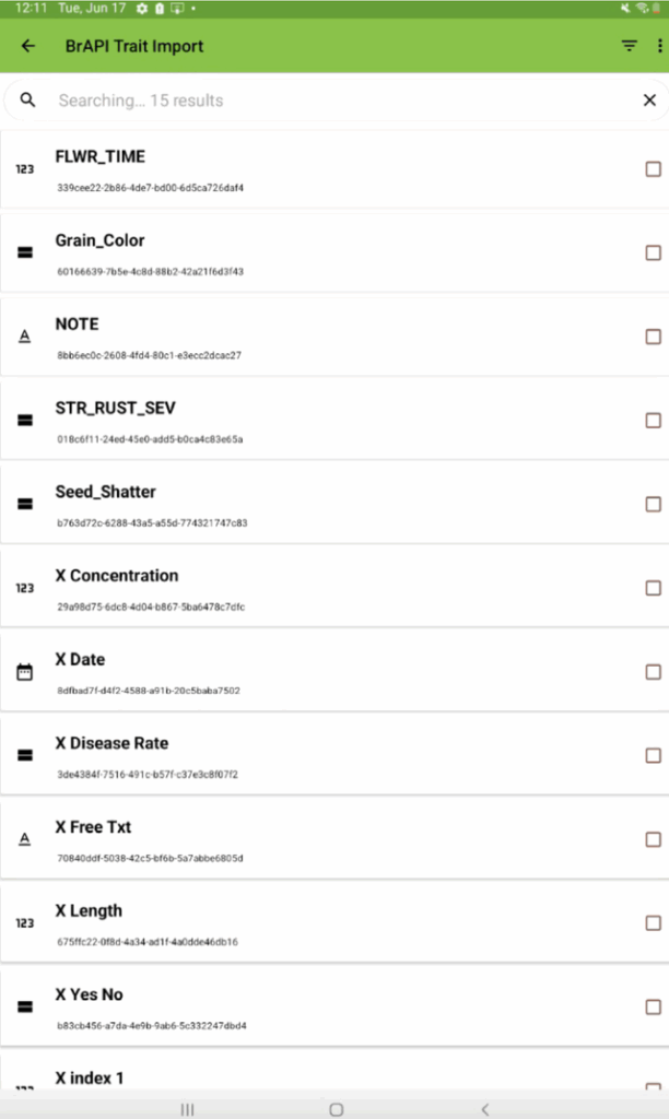 List of available traits