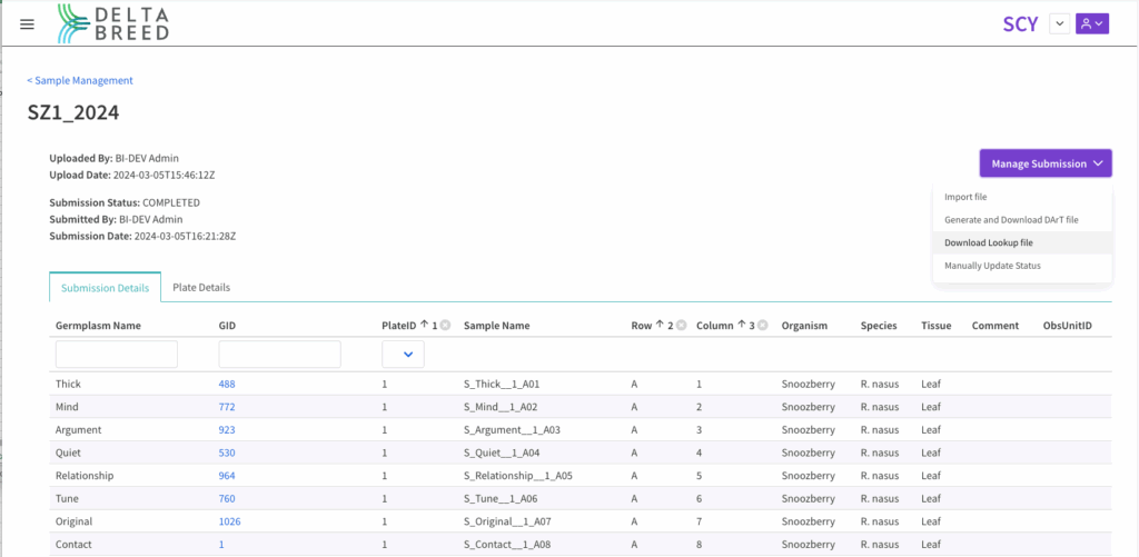 Download lookup file option highlighted